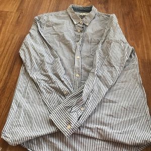 Warp&Weft grey stripe dress shirt